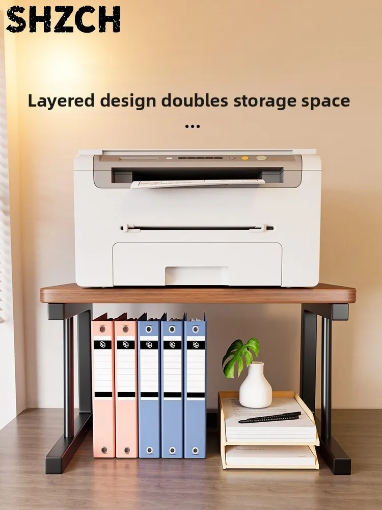 Multi-Layer Printer Stand Office Desktop Storage Organizer Riser Carbon Steel Printer Ra Small Space Solution
