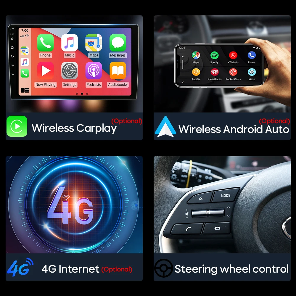 Autoradio sans fil Android 14, Carplay, Stéréo, Unité principale, Lecteur de limitation, Navigation GPS, Renault Lodgy 2021, Dokker 2012 - 2020