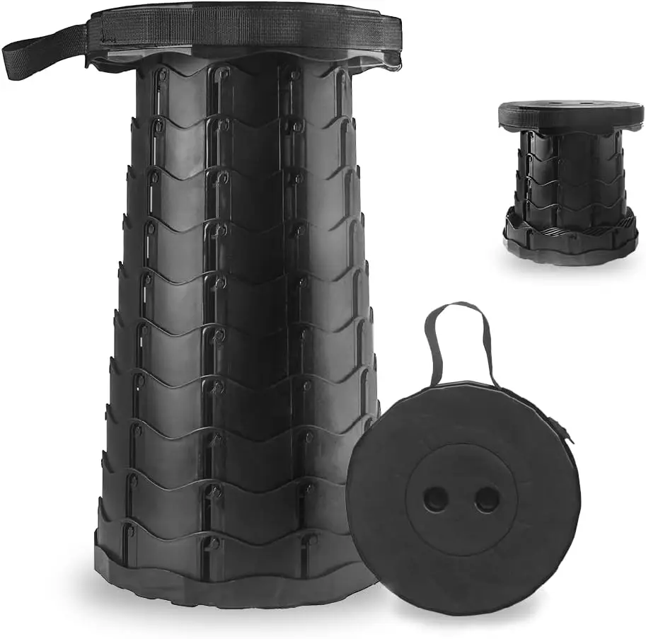

Collapsible Stool 440 lbs Capacity, Lightweight Portable Folding Stool for Camping Fishing Hiking BBQ