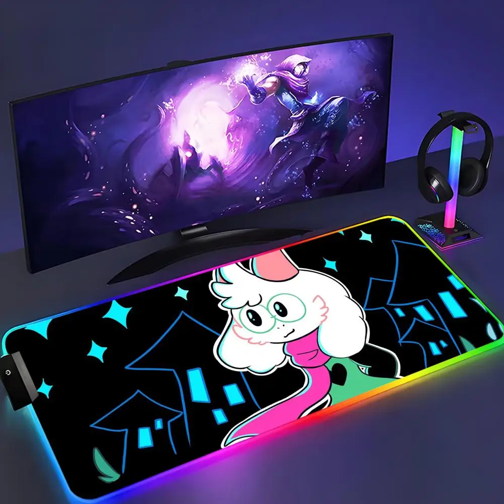 

Коврик для мыши Deltarune XXL RGB коврик для мыши Kawaii игровые аксессуары компьютерная клавиатура большой светодиодный настольный коврик с подсветкой коврик для мыши