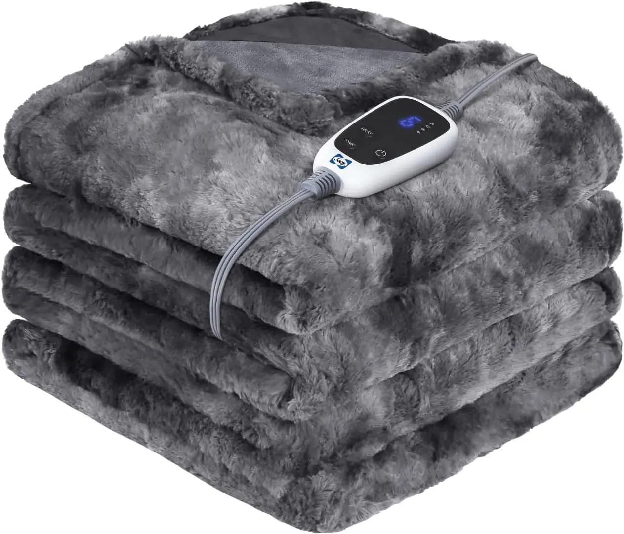 

Electric Heated Throw Blanket with 6 Settings, Auto Shut Off, Fast Heating & ETL Certified, 50x60 Inch Grey