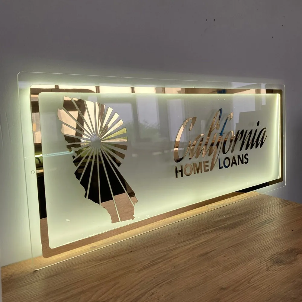 Backlit Acrylic Sign Hair Studio Business Logo Neon Lights Custom Plaques Decoration Office Door Wall Sign 3D Metal Backlit Sign