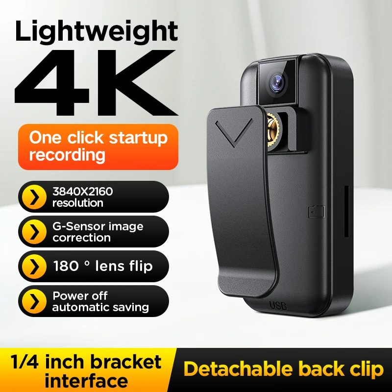 Portable Portable 4K Mini Action Camera with 180° Lens Rotation G-Sensor Calibration, Magnetic Clip Micro Cam for Cycling Fishing Hiking - Aliexpress Deal