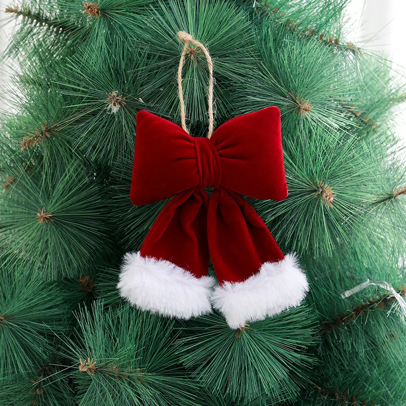 

New Christmas Red Bow Christmas Tree Pendant Home Christmas Decorations New Year