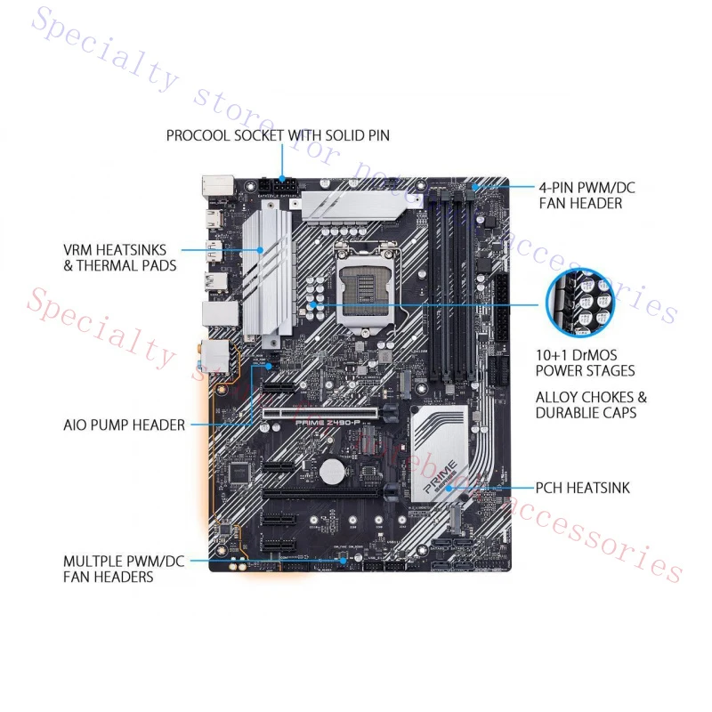 Placa Base Intel A+ PARA ASUS PRIME Z490-P LGA 1200 Intel Z490 SATA 6Gb/s ATX NUEVA