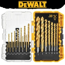 DEWALT Original DW1361 Titanium Twist Drill Bit Set Woodworking Metal  HSS High Speed Steel Drill Bits 21-Pcs Tool Attachments