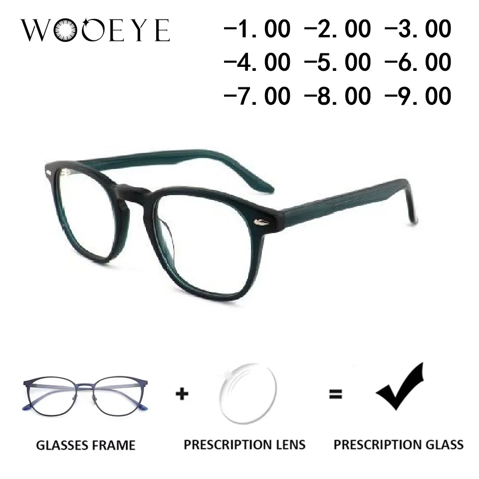 

Трендовые квадратные очки по рецепту из ацетата для женщин, прогрессивные оптические очки, фотохромные очки, очки для близорукости UV400