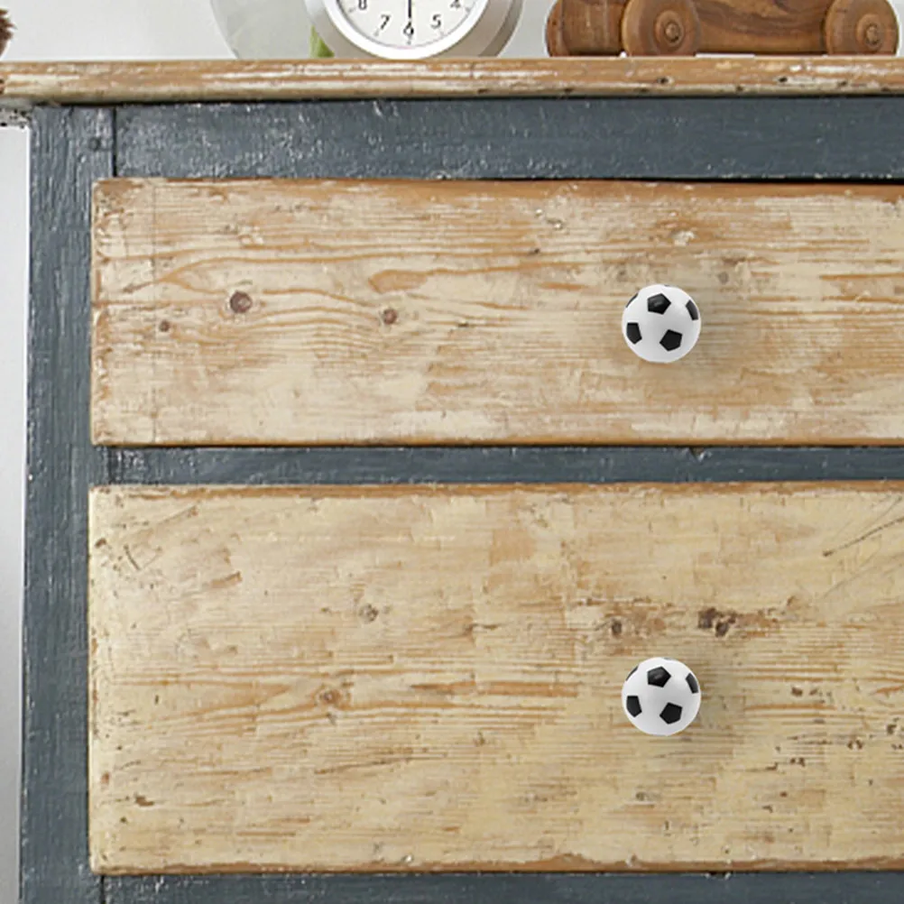 4Pcs Soccer Drawer Pulls Football Ball Knobs Room Dresser Cabinet Handles Safe Drawer Hardware Football Dresser Knobs