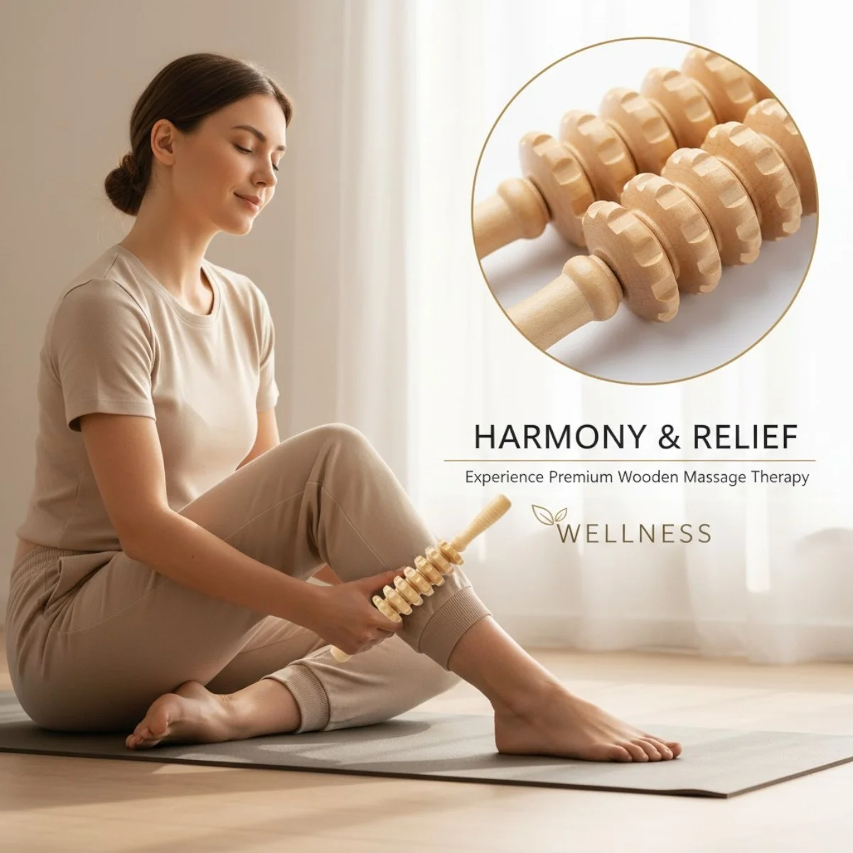 3Pcs Wooden Maderoterapia Set, Anti Cellulite Lymphatic Drainage Massage Kit