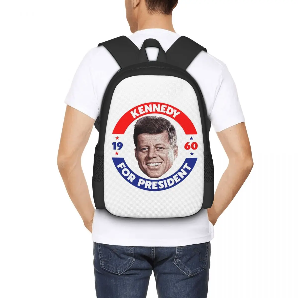 John F Kennedy For President Vote In 1960 Student Backpack School Bag Hiking Travel Daypack for Men Women Bookbag Shoulder Bags