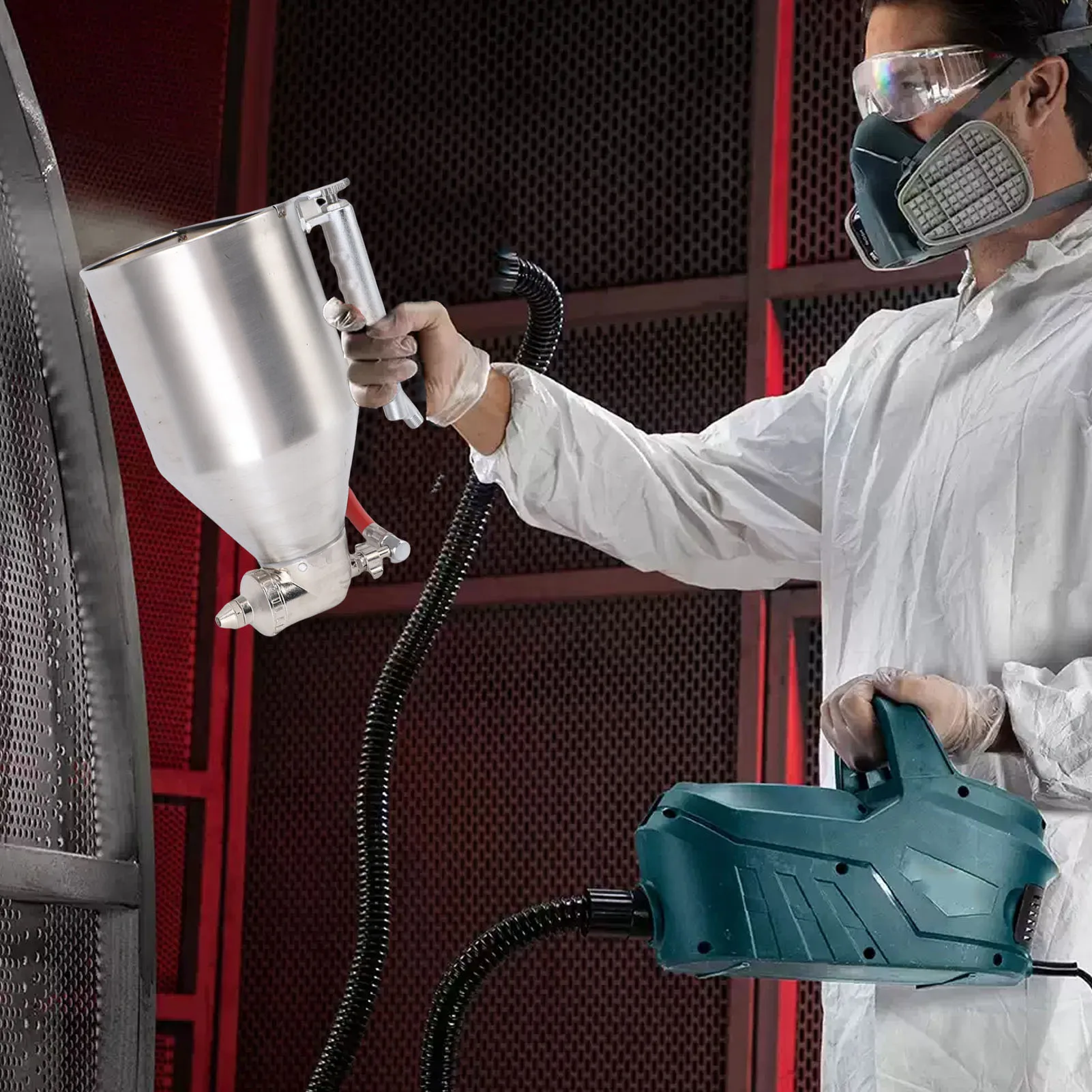 

Cement Mortar Sprayer 1/4 Inch Inlet Stainless Steel Air Spray Gun for Exterior Wall Painting Pneumatic Cement Sprayer