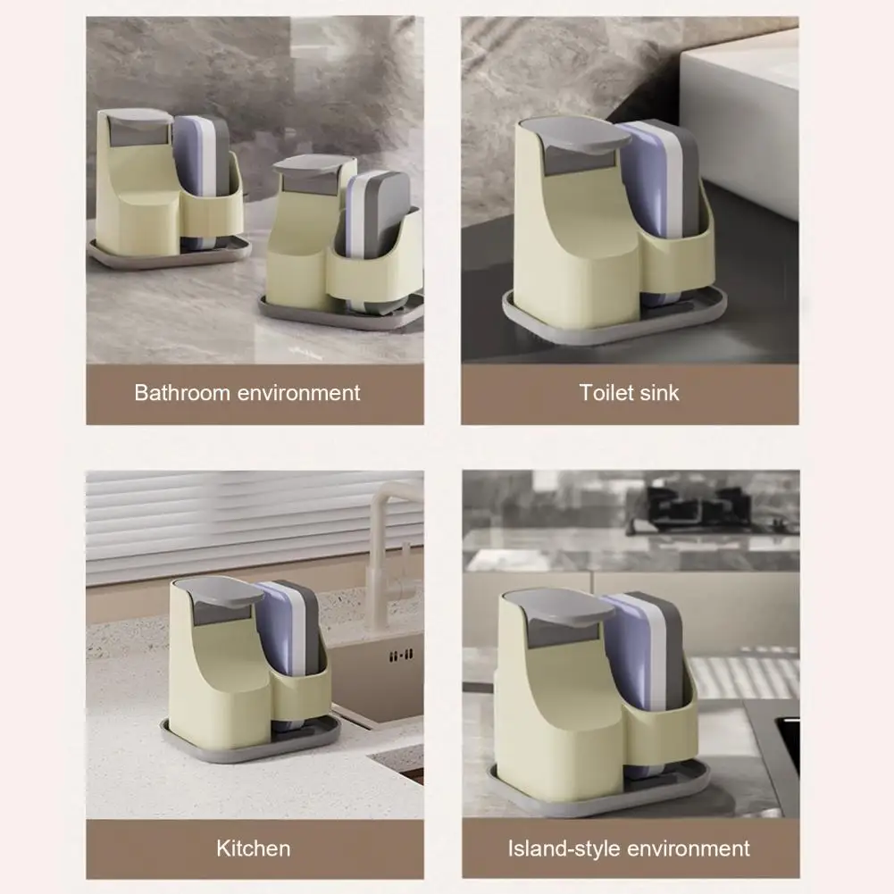 

Kitchen Soap Hand Sanitizer Dispenser Multi-functional Soap Sponge Holder Kitchen Sink Dual Soap Dispenser for Kitchen for Sink