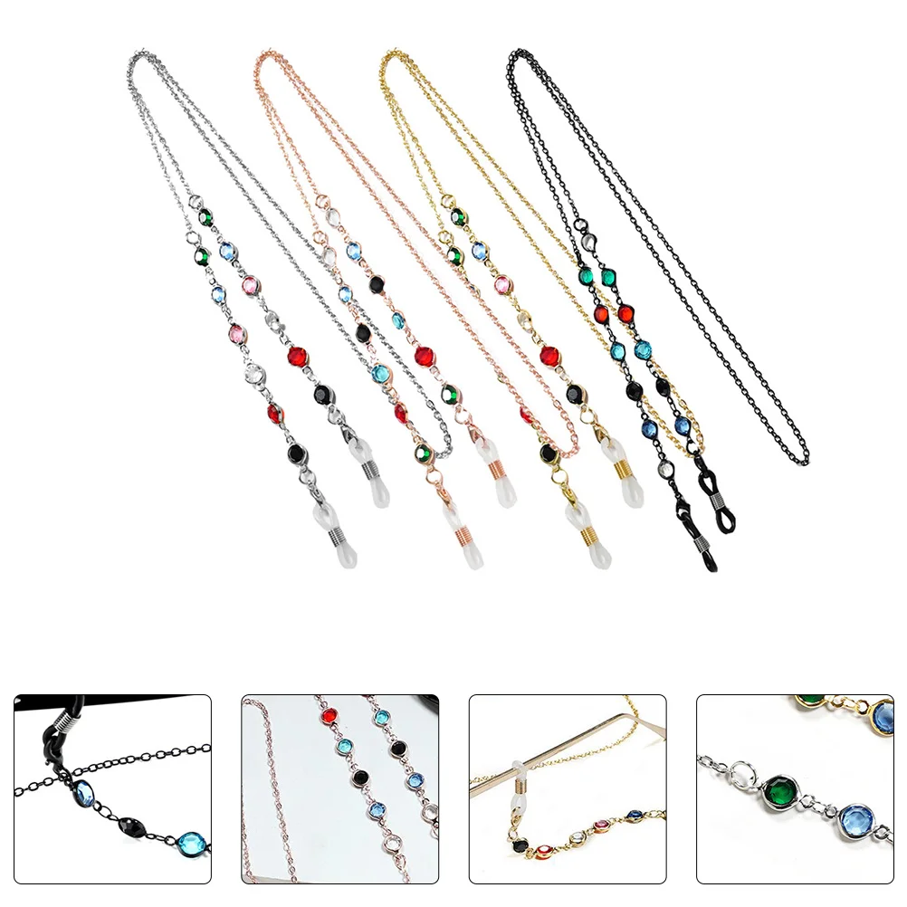

4 Pcs Chain Stylish Copper Chains Eyeglass Ropes Anti-lost Decorative Accessories Beaded Glasses Chains Durable