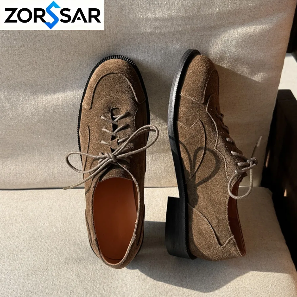 Women's Sports Shoes British Retro 2027 Genuine Leather Training Shoes Flat Lace-up Retro Running Designer Sporty Casual Shoes
