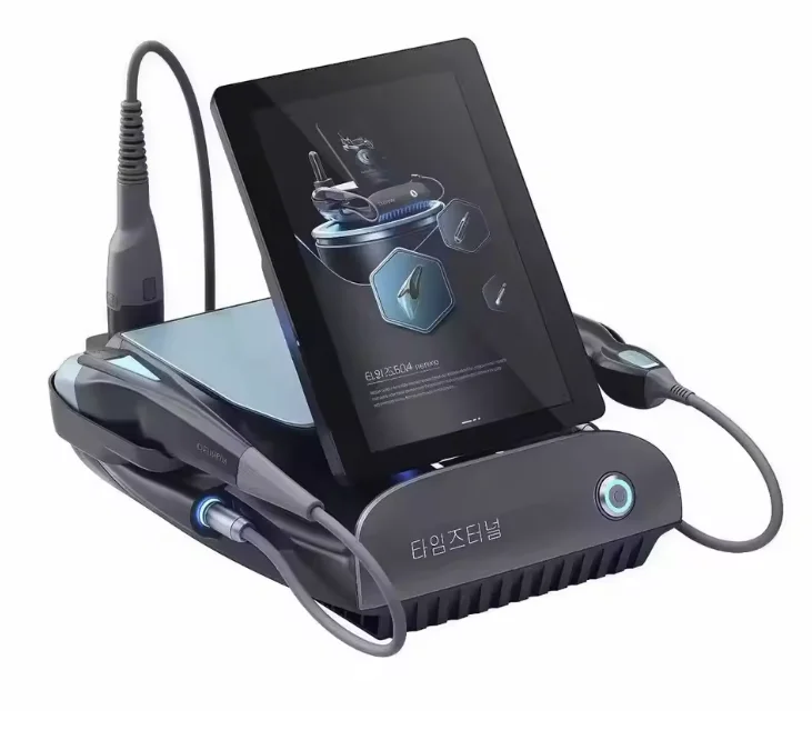 3-in1 RF+ultrasonic bubble+Therma facial tightening and anti-aging beauty device Titanium alloy