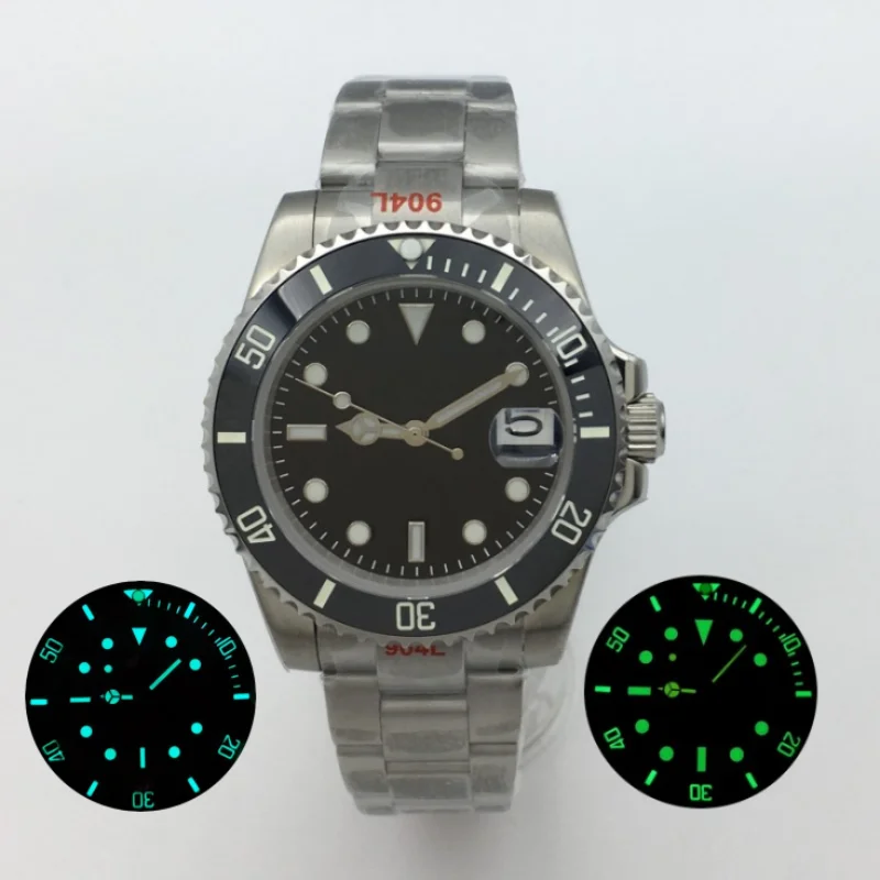 

BLIGER 40mm NH35 Automatic Movement Green Dive Men's watch Dark green dial Blue luminous ceramic bezel sapphire glass