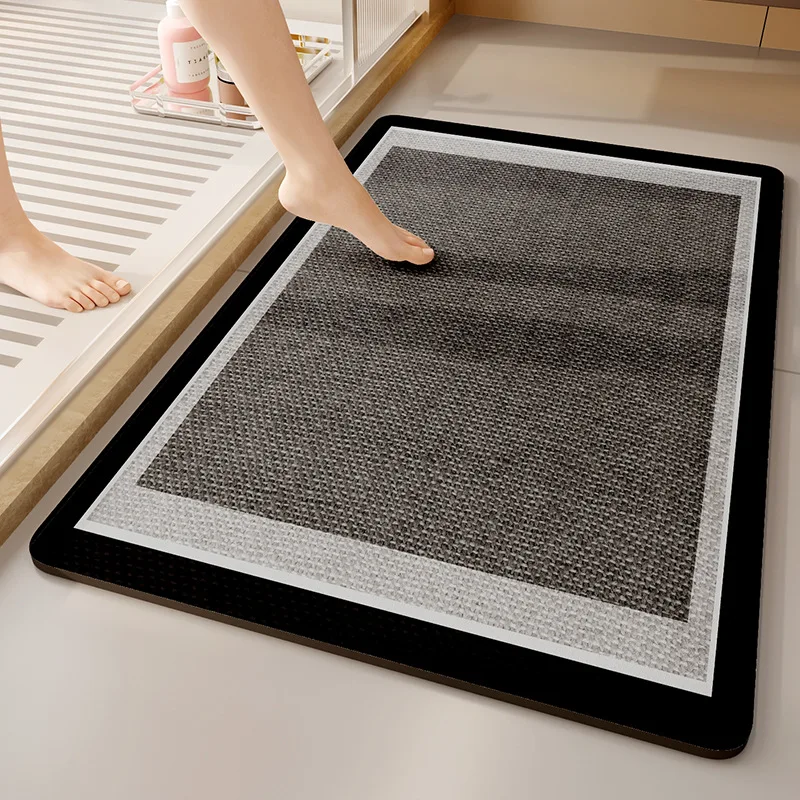 

Quick Dry Bathroom Carpet, Anti-Slip Rugs, Super Absorbent, Washable, Diatom Mud, Non-Slip, Rubber Backing, Shower