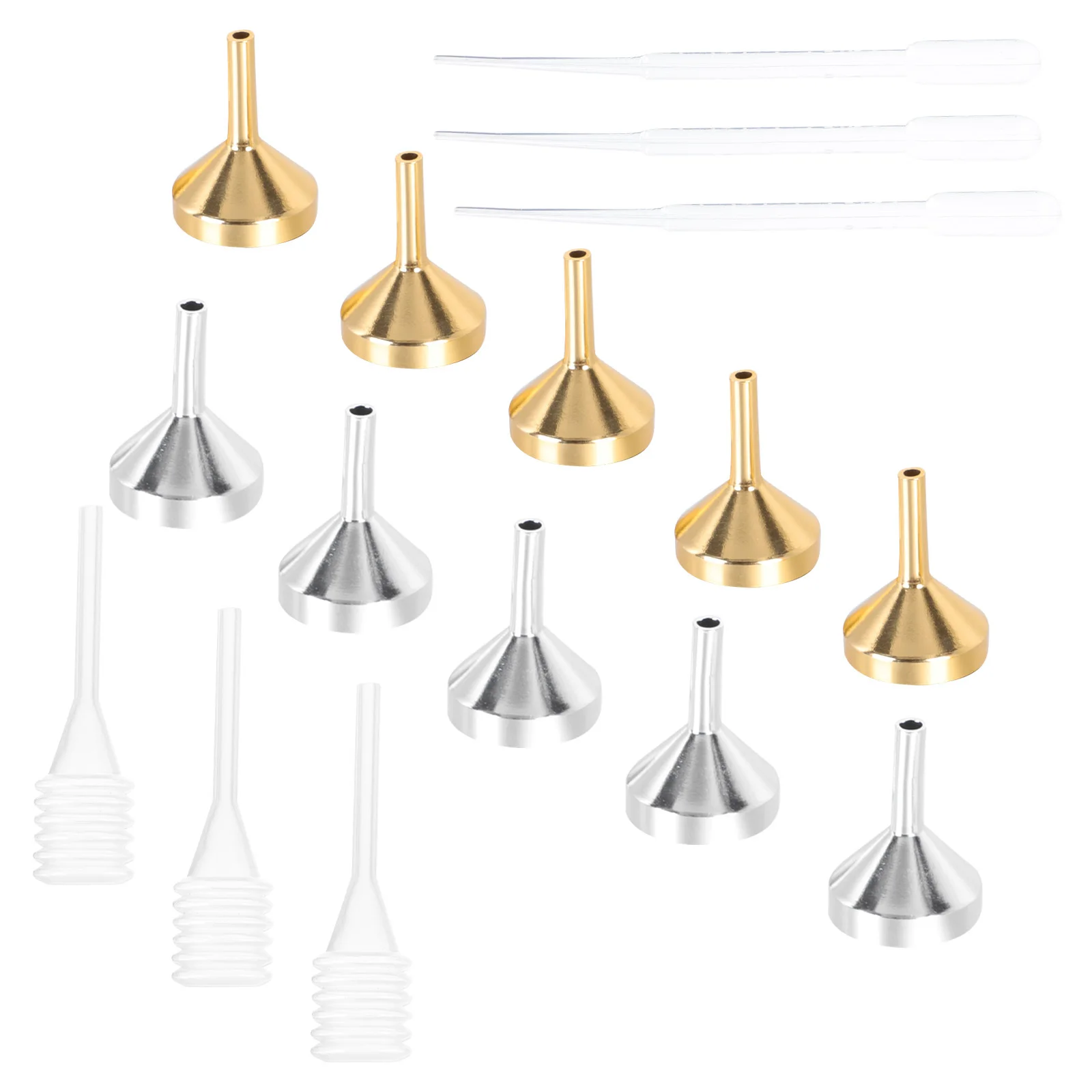 مجموعة واحدة من أدوات توزيع السائل المصنوعة من الفولاذ المقاوم للصدأ لحشو العطور الضرورية وزجاجات عينة نقل العطور