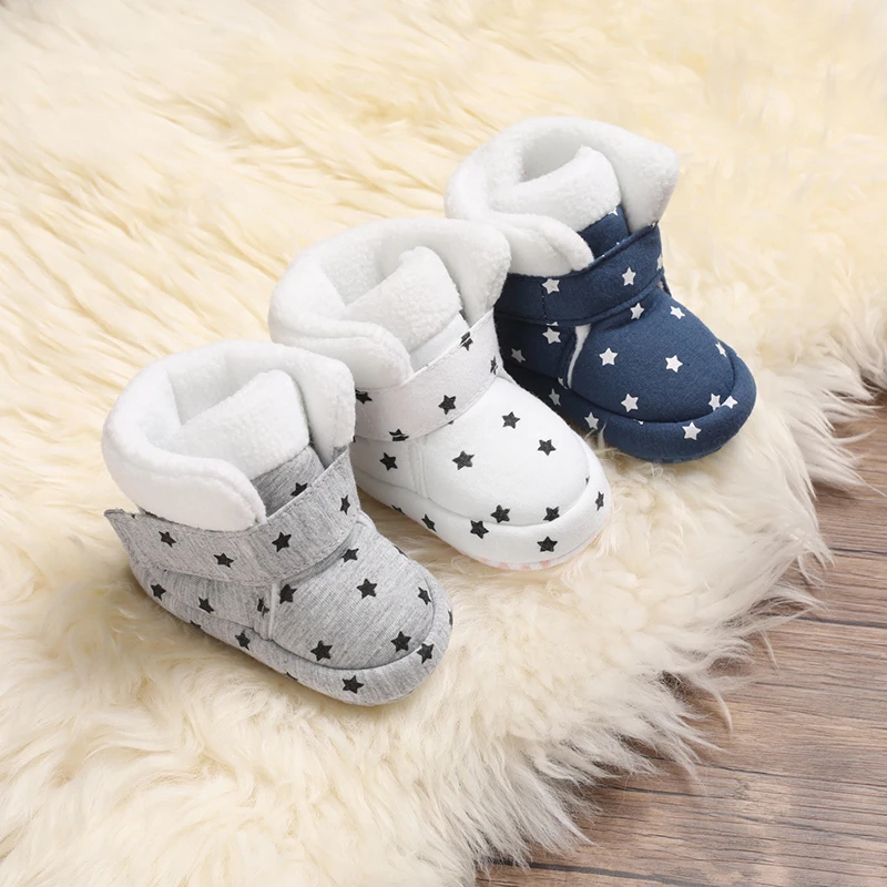 Cotton Shoes For Men And Women Aged 0-1 In Autumn And Winter Warm And Plush Snow Boots Soft Soled Baby Shoes And Walking Shoe