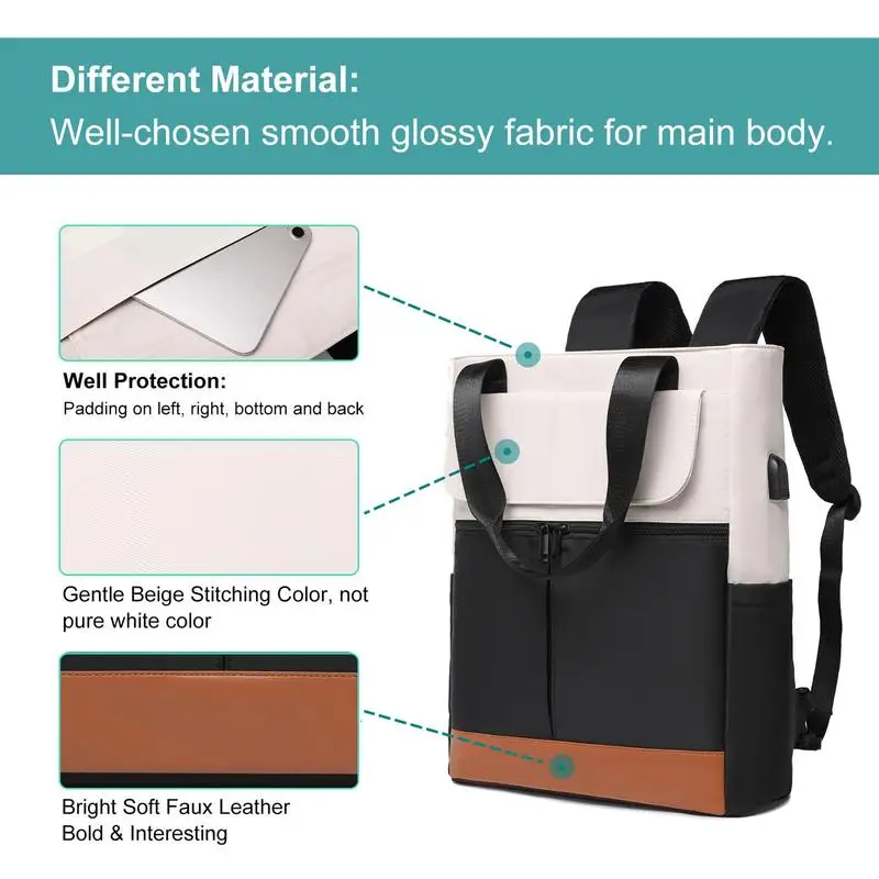 Laptop Backpack School Bag With USB Charging Port College Backpack Computer Bag Casual Rucksack For College Sports Work Travel
