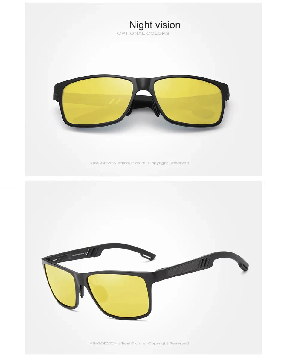 KINGSEVEN Männer Polarisierte Sonnenbrille Aluminium Magnesium Fahren UV400 Gläser Rechteck Shades Augenschutz Luxus Männlichen Brillen – Detail 8