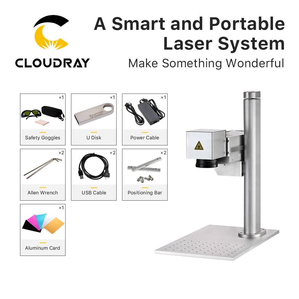 Cloudray 20W Fiber Laser Marking Machine EasyMarker Protable Fiber Laser JPT M8 MOPA for DIY Color Marking Machine