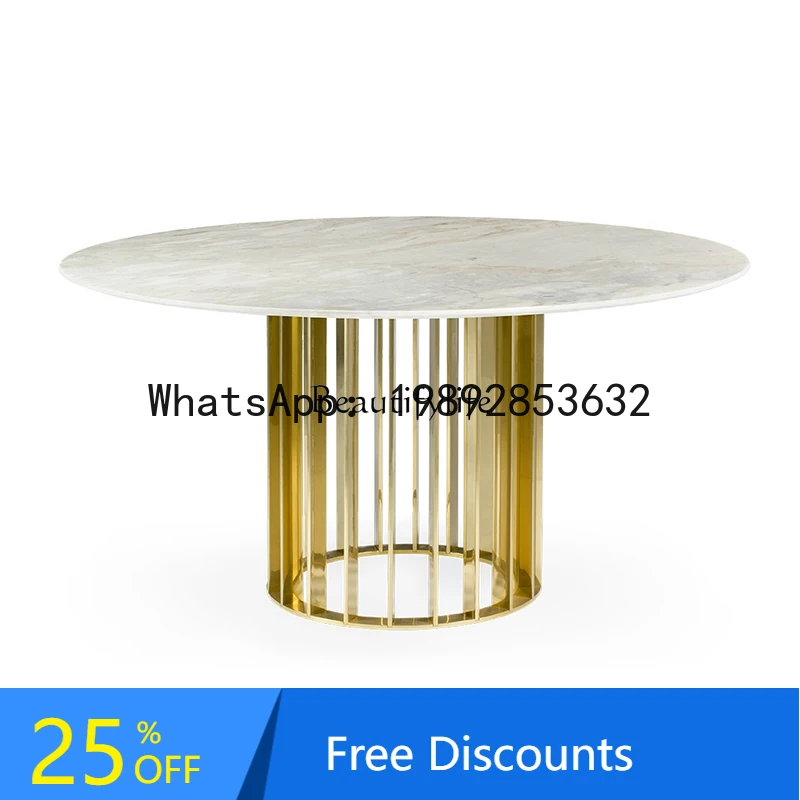 

HH-Modern light luxury round marble dining table