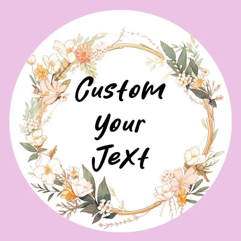 500PCS Custom Round Stickers Personalized Waterproof Eco-Friendly for Wedding Birthday Party Favors Gift Box Decoration