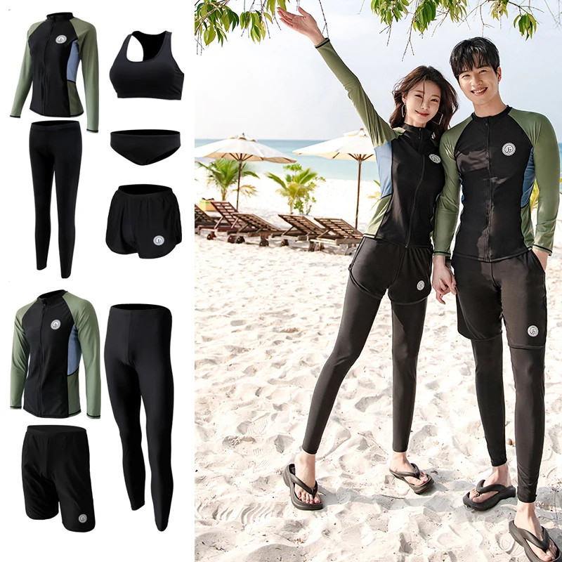 Wisuwore 2023 New Couple Diving Suit Women's Long Sleeved Pants Sunscreen Floating Diving Quick Dry Surfing Suit Men