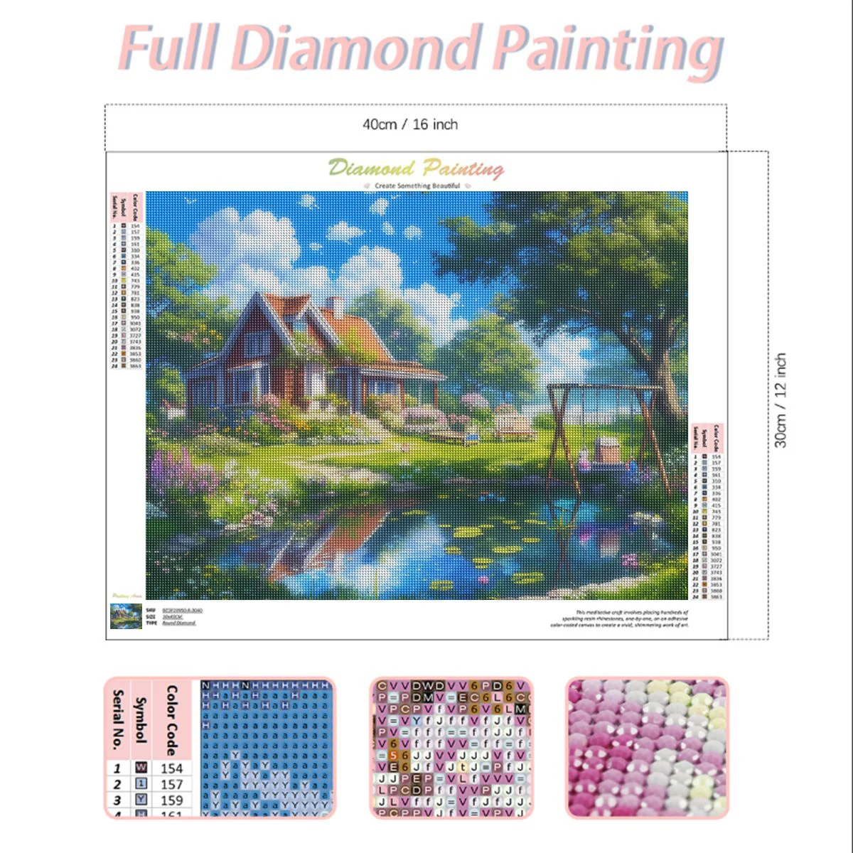 RUOPOTY Diy Diamond Painting Rhinestones Art Embroidery 5d Diy Full Round/Square  Handicraft Kits Riverside Cottage Landscape Ar