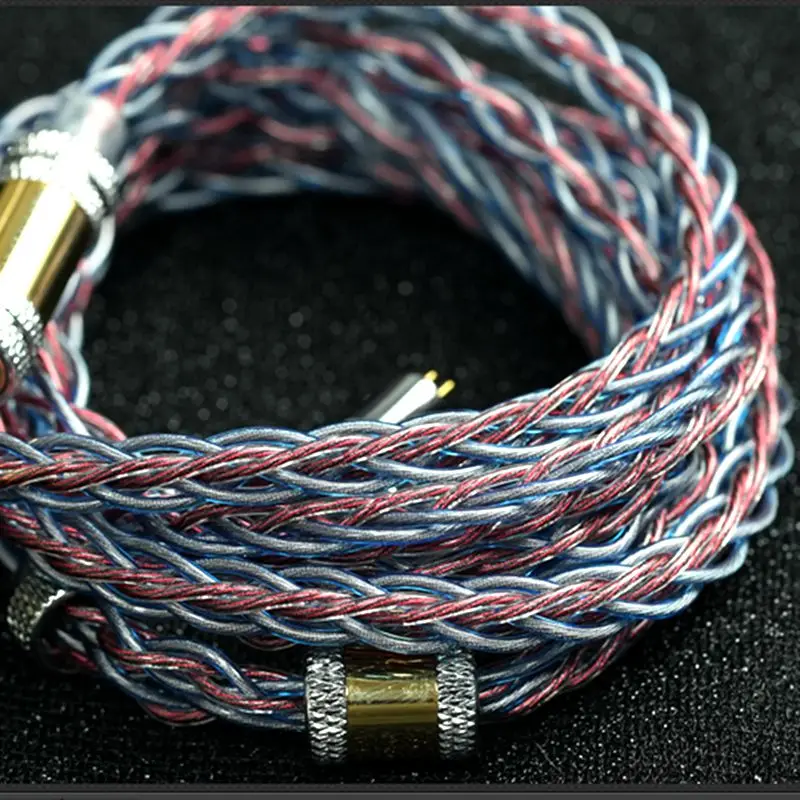 XINHS S16 8-core 7N earphone hibrida tembaga kristal tunggal murni kabel HIFI