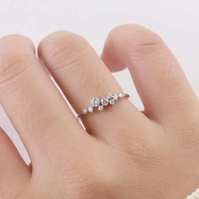 925 Sterling Silver Ring Moissanite Sterling Silver Wedding Engagement Finger Rings Fashion Band For Women Fine Jewelry