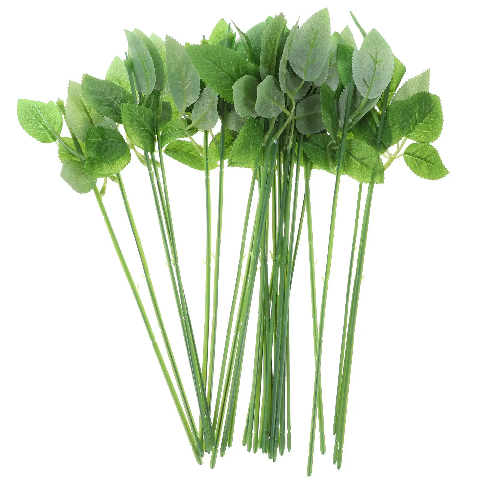 

30pcs Plastic Fake Rose Flower Stems Flower Arrangement For Diy Handmade Bouquet Flower Leaf Vein Wedding Home Decoration