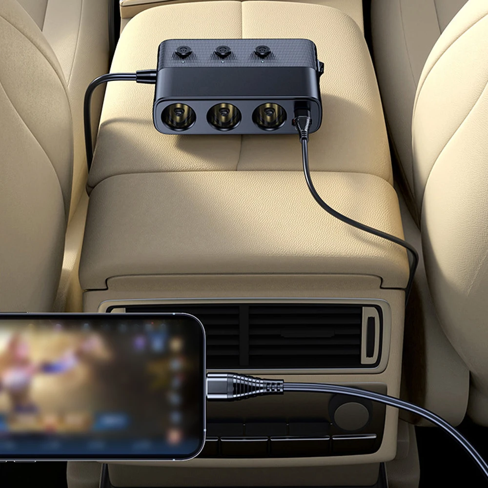 Auto Chargers 128W Pd + Qc3.0 Snel Opladen Adapter Power Splitter 12-24V Met 4usb Poorten Volatge Display On-Off Schakelaar Voor Auto Suv