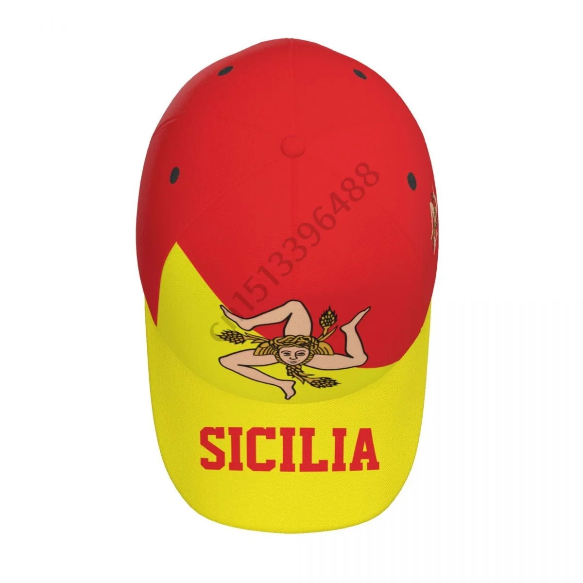 Sicily Sicilia Italy 3D Soccer Hats Sun Baseball Cap Breathable Adjustable Men Women Outdoor Fishing Hat