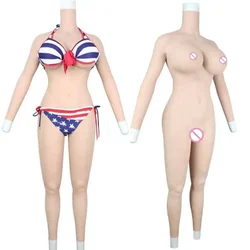 Sexy Silicone Bodysuit Fack Vagina and Big Boobs With Arms Male To Female G/H Cups Tits Cosplay Crossdressing Drag Queen