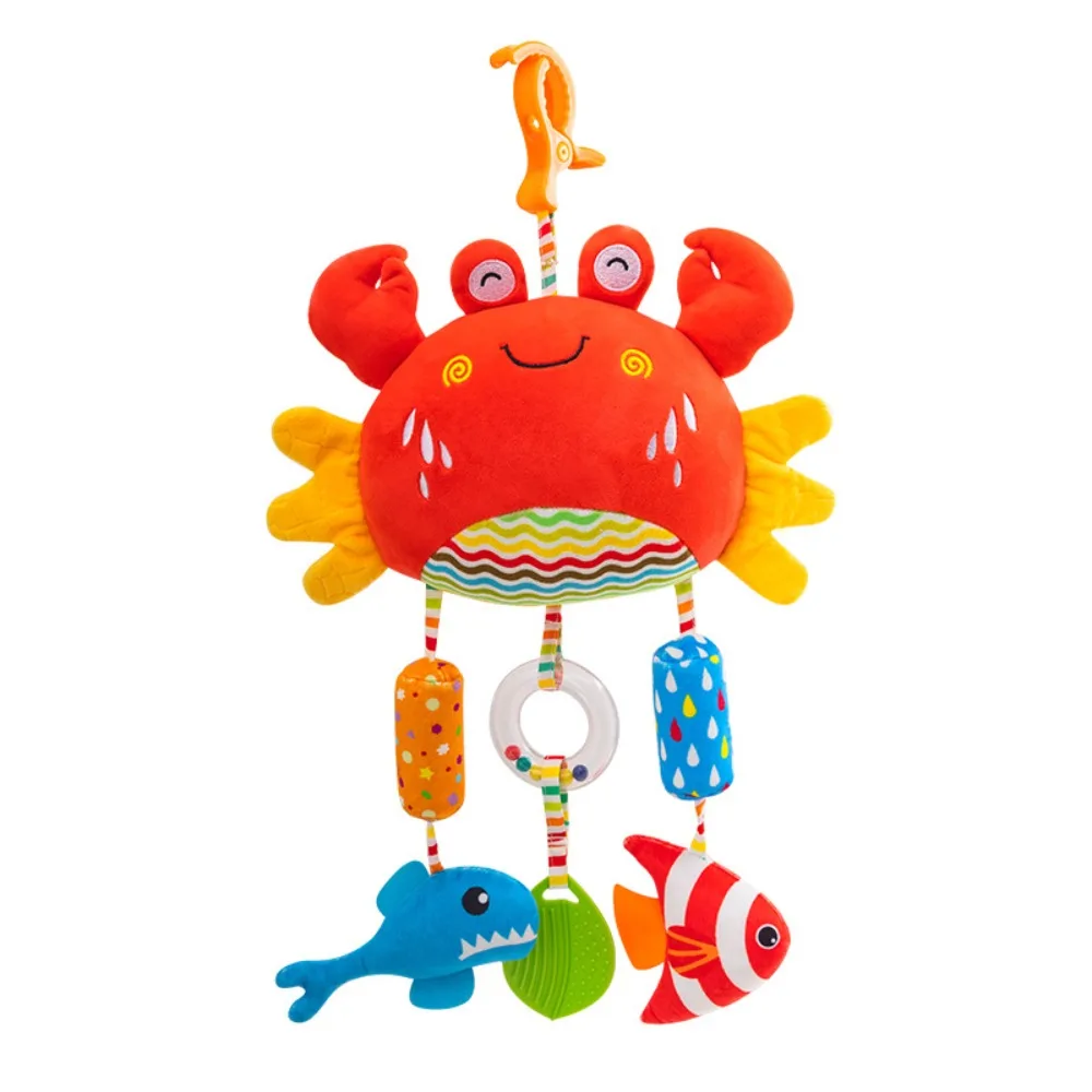 Sonajero de juguete de diseño bonito para bebé, juguetes con campana, Material de felpa, cochecito, juguetes colgantes, Animal relleno, entrenamiento de capacidad de agarre