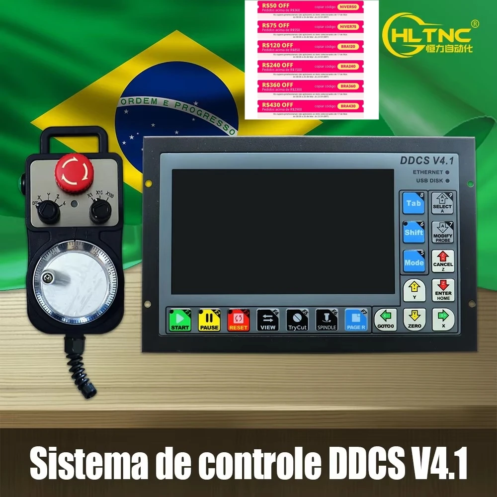 Brazil Shipped 4 Axis CNC Motion Controller DDCS V4.1 Supports G Code 500Khz CNC Control System For Engraving  Milling Machines