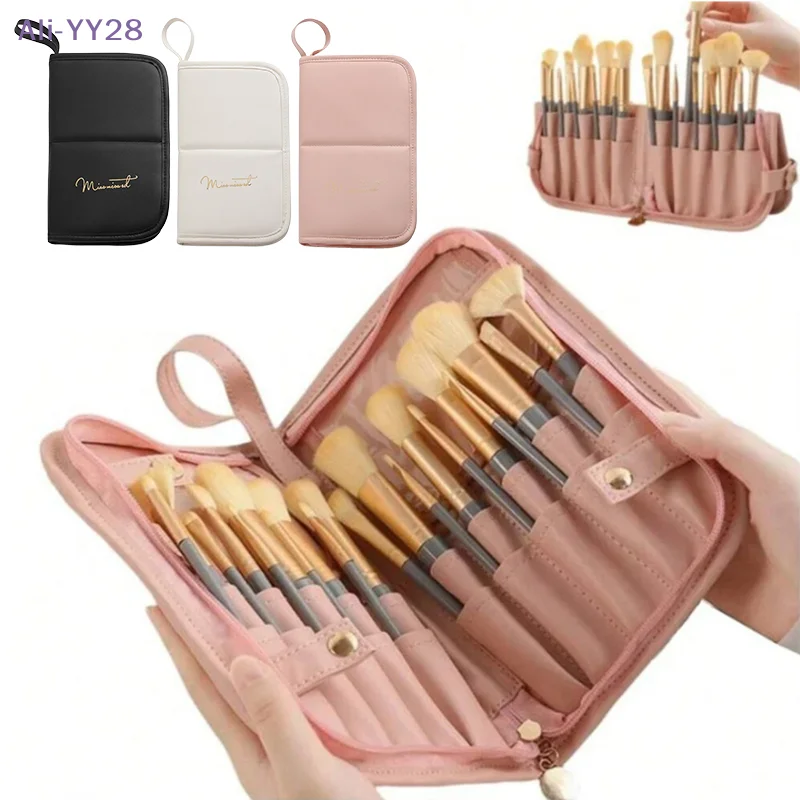 【YY28】Large Capacity Stand-up Makeup Brush Case Foldable Makeup Cup Bag With Zipper Travel Waterproof Cosmetic Organizer