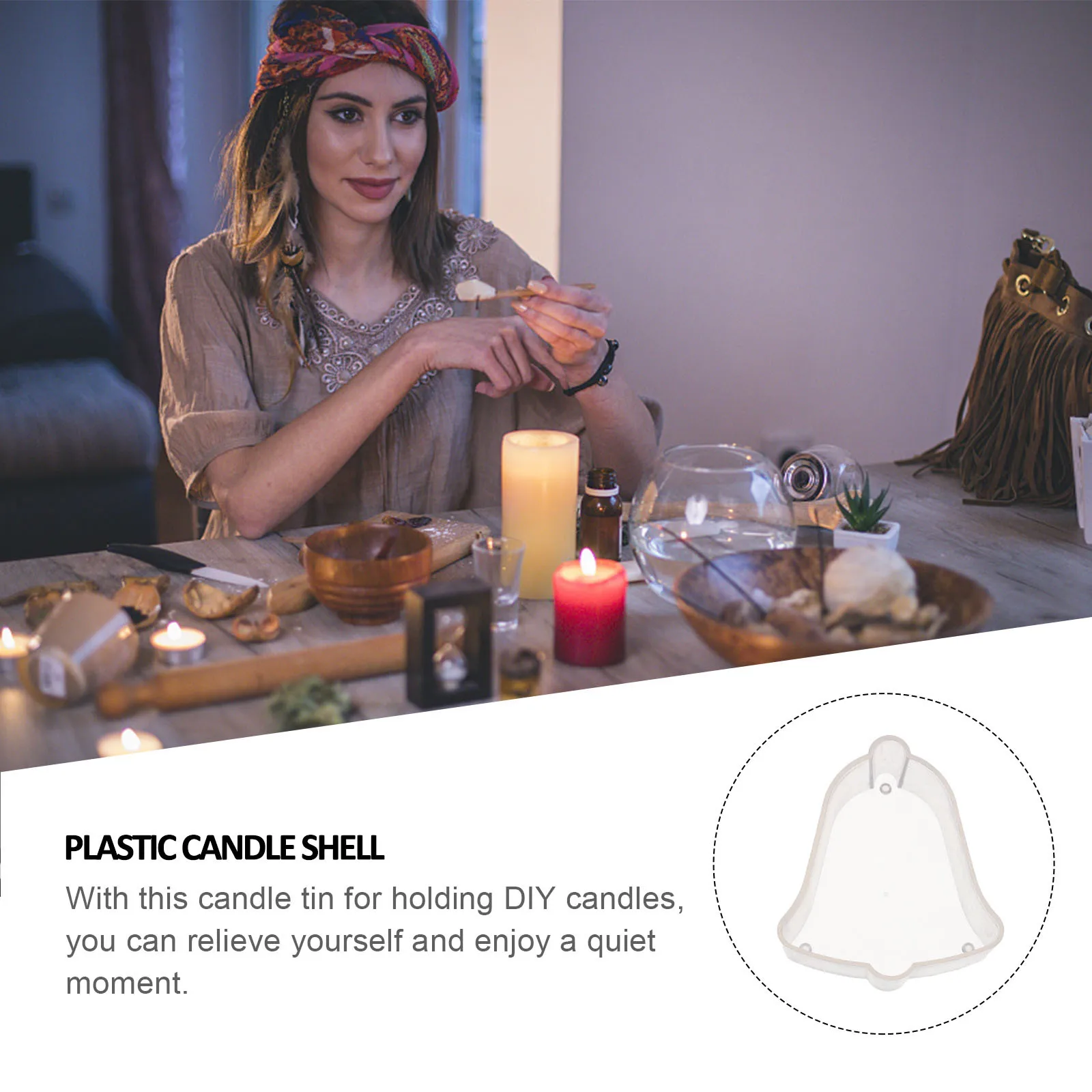 

20pcs Christmas Bell Tea Light Cups Flame Retardant Plastic Container For Diy Making Holiday Party Decor