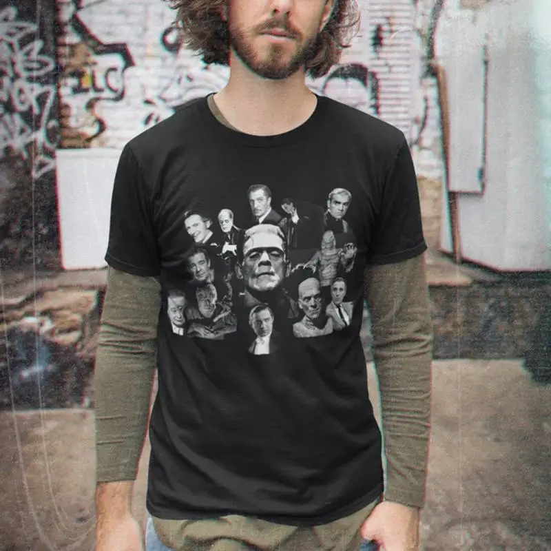 Classic Universal Monsters Ensemble Vintage Movie T Shirt Icons S 5Xl Reprint