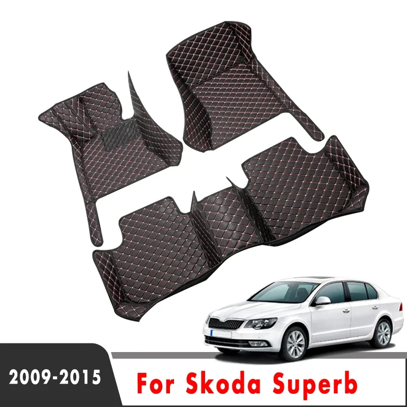 

LHD Car Floor Mats For Skoda Superb 2015 2014 2013 2012 2011 2010 2009 Auto Carpets Accessories Custom Parts Foot Rug Waterproof