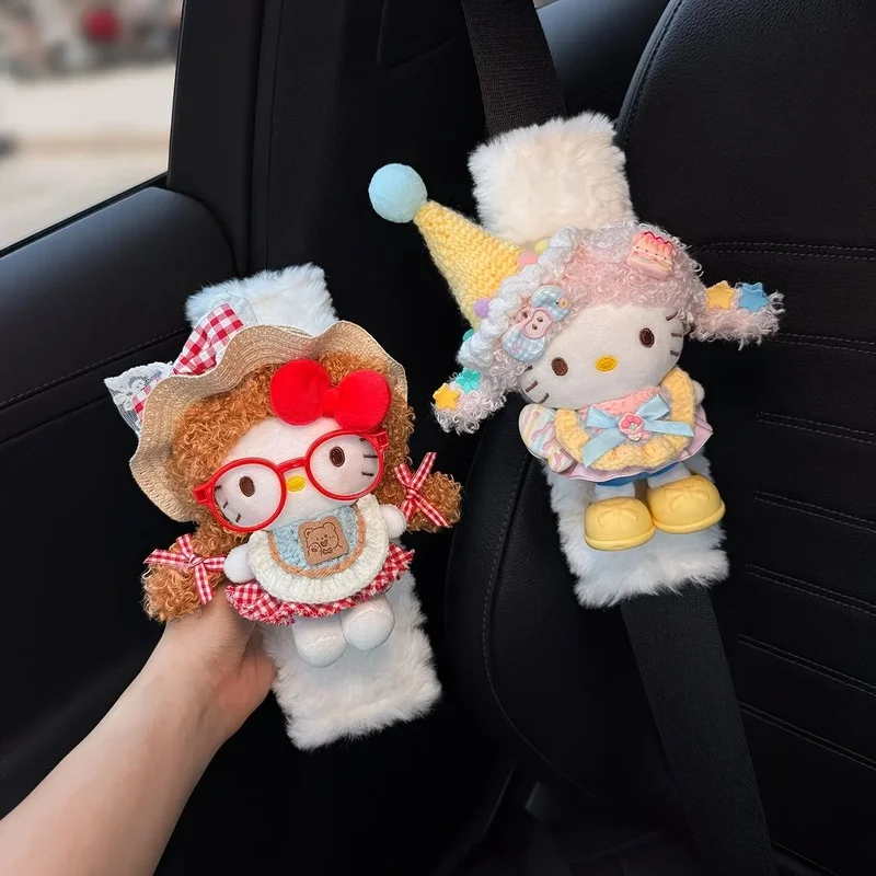 sanrio hello Kitty Car Seat Belt Shoulder Pads – Interior Accessory, Anti-Chafe, Gift for Couples, New Car Owners, or Girls