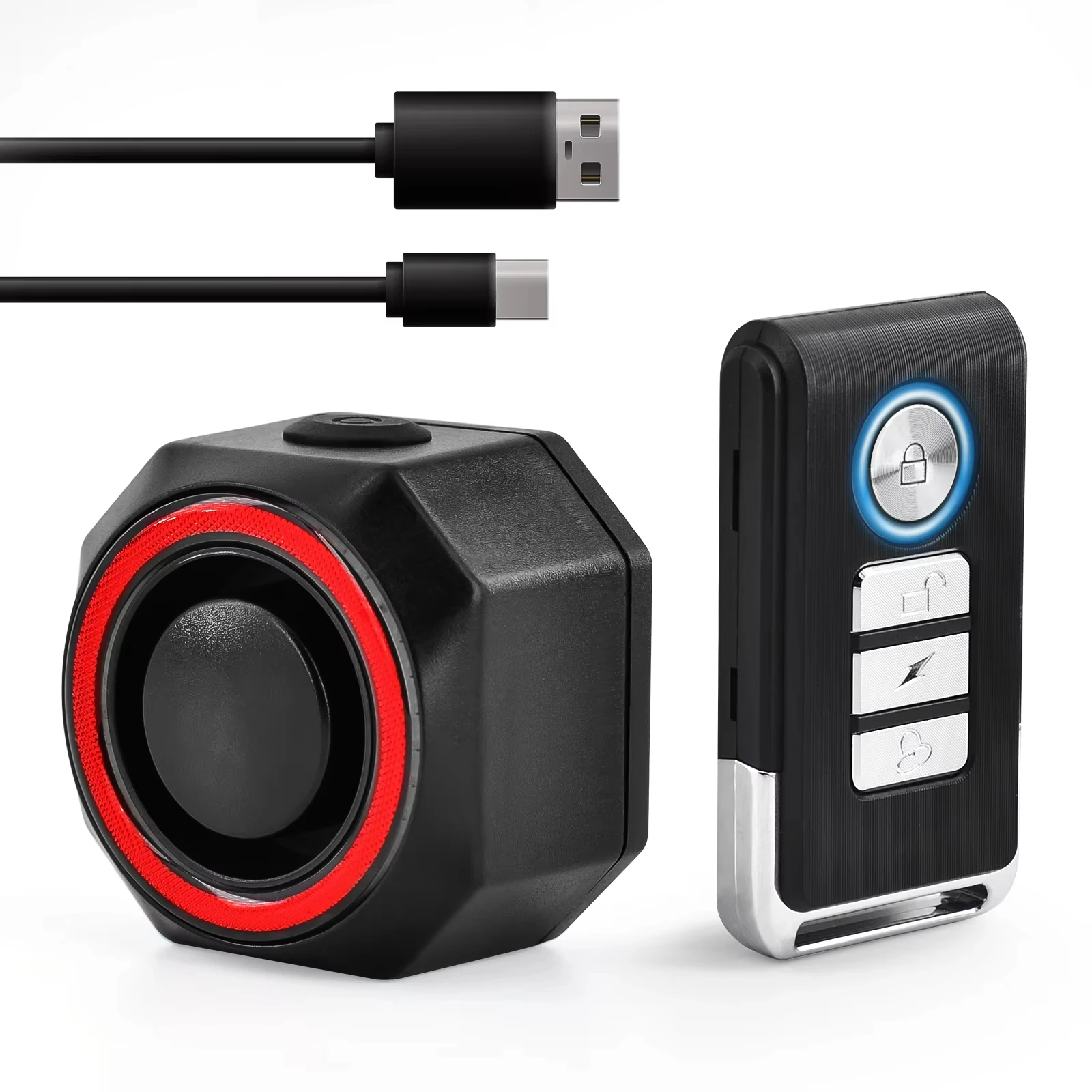 Hollarm Smart Bike Taillight Alarm,Anti-Theft Burglar Bicycle Light Alarm,USB Charge,Smart Brake Sensing,Remote Control,Taillamp