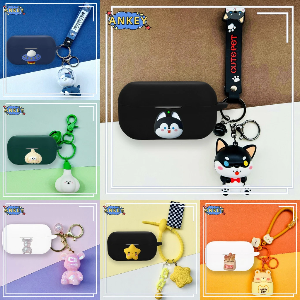 

Для Technics EAH-AZ100 силиконовый чехол с милым медведем, мягкий защитный чехол для наушников, кожа для гарнитуры с подвеской