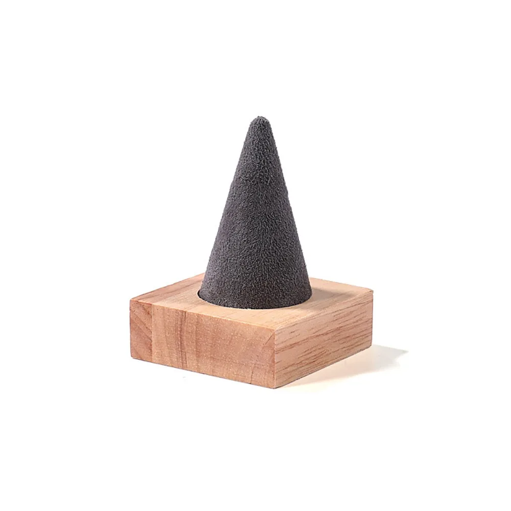 

Jewelry Display Cone Shape Rings Holder Storage Rack Multiple Size Flannelette Rings Display Stand Lightweight Vintage