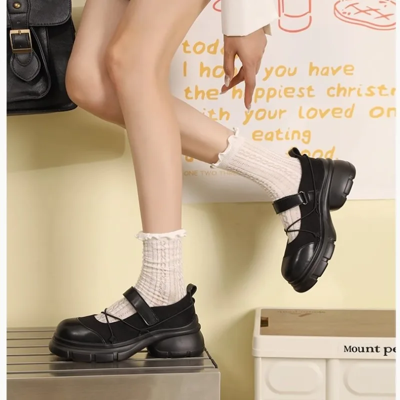 Autumn Chunky Women Sports Shoes Fashion Shallow Butterfly-knot Platform Sneakers Ladies Casual Flats Outdoor Mary Jane Shoe