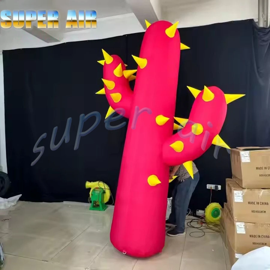 China Super air nueva producción venta cactus rosa inflable para fiesta al aire libre