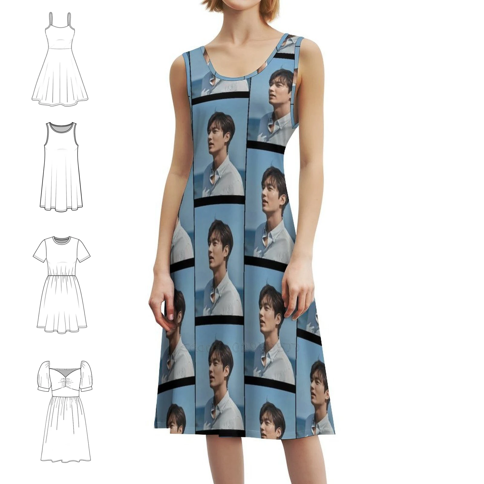 

Lee Min Ho-V4 Винтажное богемное платье с пышными рукавами или варианты без рукавов для женщин Платье Lee Min Ho Cute Lee Min Ho Красивый Lee