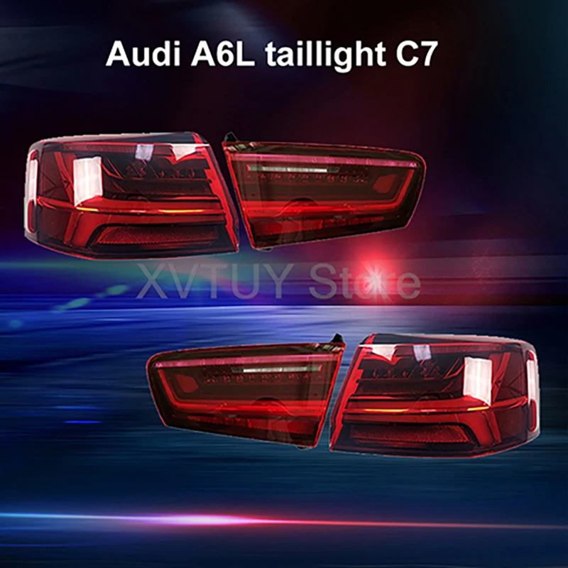 Tail Lights For Audi A6L C7 2012-2018 Car LED Turn Signal Stop Brake Original Sequential Lamps Assembly Rear Light Accessories